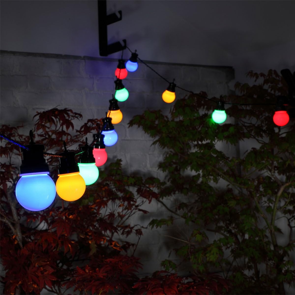 Noma 20 Multicolour Christmas Festoon Lights with Black Cable, 16.4 m