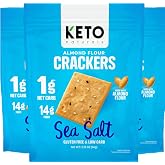 Keto Snacks Low Carb Crackers Keto Crackers Chips Low Carb Snacks Adults | keto snacks Low Carb Crackers (3 pack sea salt) almond flour crackers keto snacks for adults keto food carb free keto chips