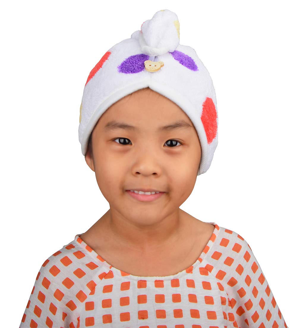 HOPESHINE Microfiber Hair Towel Wrap Small Size for Little Girl 3-Pack Super Absorbent Magic Instant Hair Drying Towels (StampR 3-Pack): Home & Kitchen