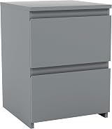 Vida Designs Denver 2 Drawer Bedside Chest Grey Space-Saving Nightstand view 6