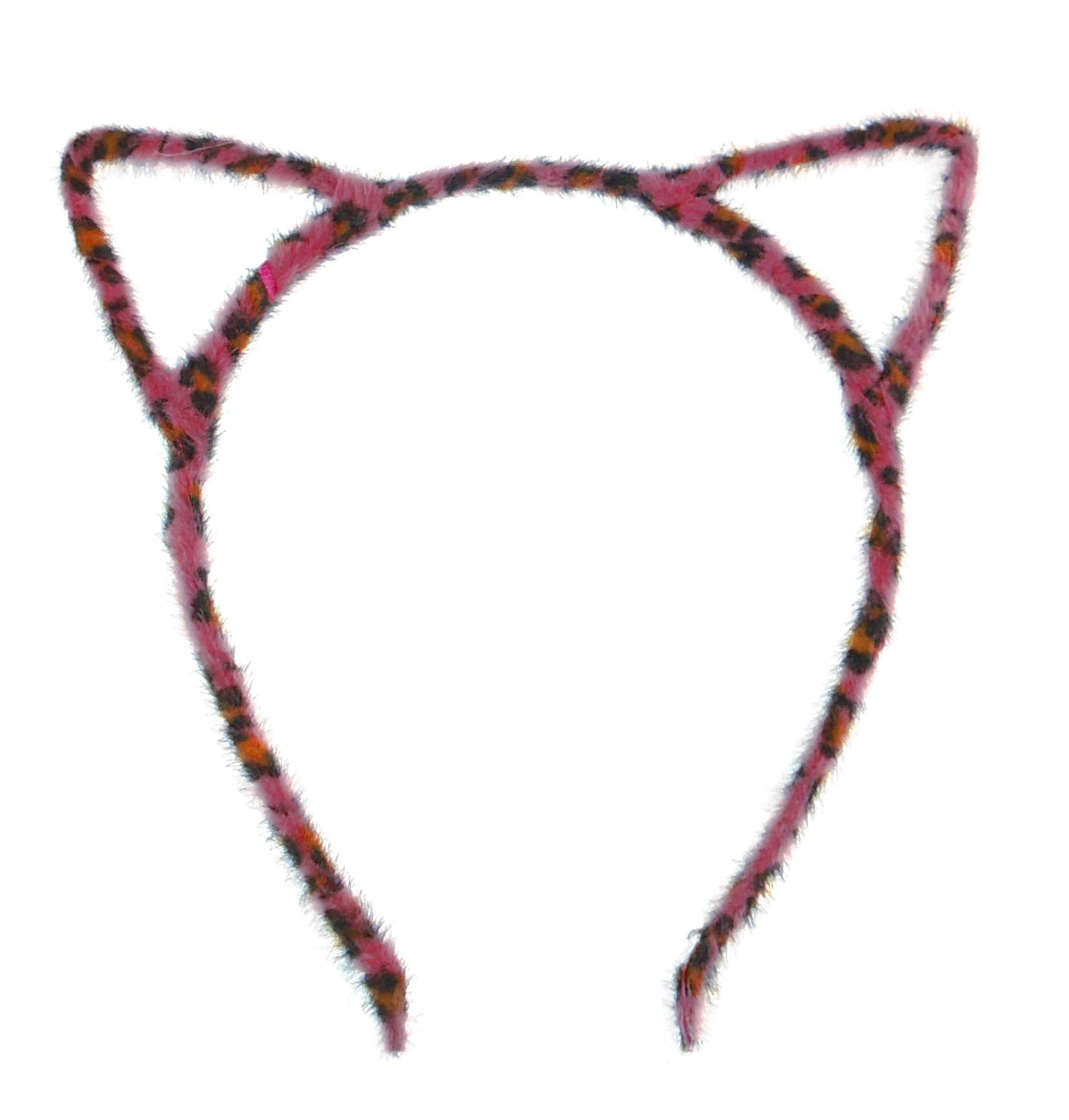 Unisex Womens Animal Cat Ears Narrow Halloween Christmas Nativity Costume Outfit Party School Play Gift Headband Hair Accessories Headpiece Alice Band Hairband Deeley Bopper (Magenta Pink Leopard)