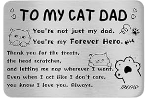 Hewonnn Cat Dad Gifts for Men - Father's Day, Birthday Gifts from Cats to Dad - from Cat to Father Wallet Card