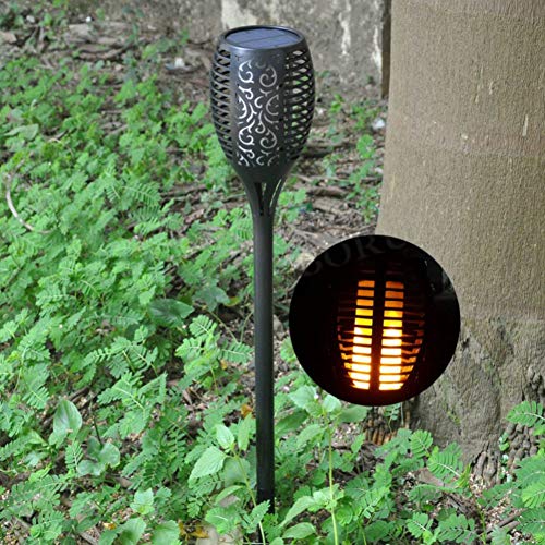 image for Fedi Apparel Solar Light 2Pack Waterproof Flickering Flames Torches Li