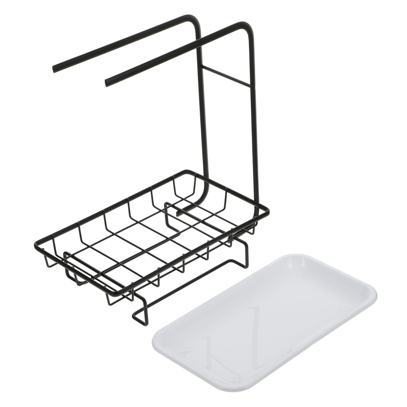 COLLBATH Dual Purpose Kitchen Sink Organiser Desktop and Wall Mounted Sponge Holder Rack for Dishcloths and Washing Up Sponges Ideal