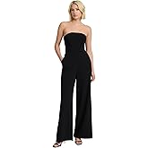 EXPRESS Women’s Strapless Wide-Leg Jumpsuit – Stretch Crepe Fabric with Hidden Back Zip, Boning, and Day-to-Night Versatility