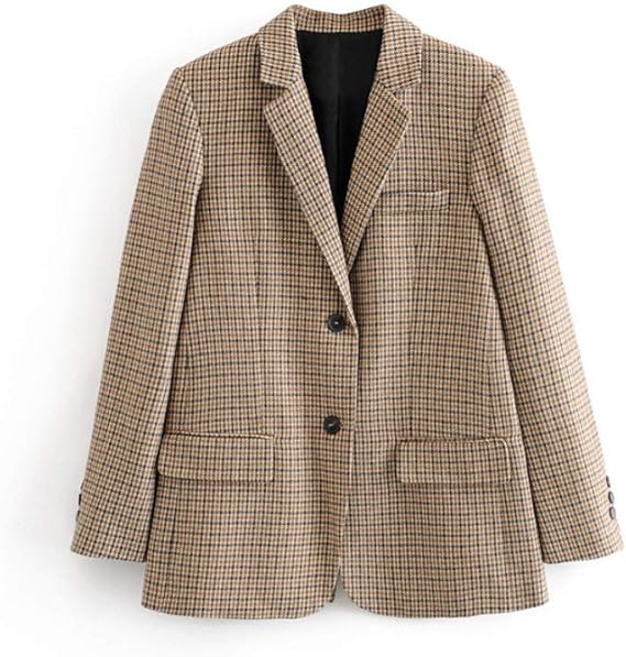 houndstooth single breasted blazer