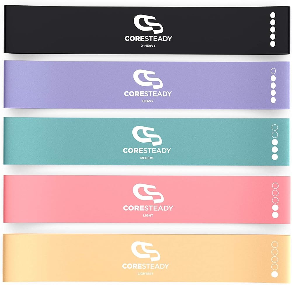 Coresteady 5pc Resistance Bands Set Mini Loop Bands Yoga Home Gym