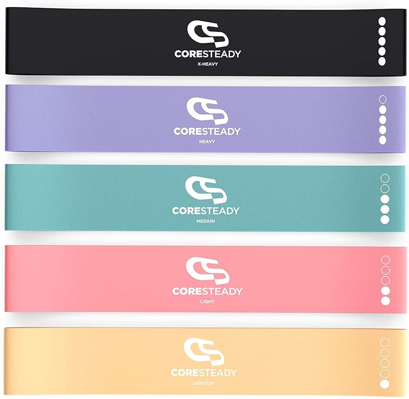 Coresteady 5pc Resistance Bands Set Mini Loop Bands Yoga Home Gym
