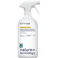 ATTITUDE Window & Mirror Cleaner, EWG Verified, Plant- & Mineral-Based, Vegan & Streak-Free Glass, Made in Canada, Citrus Zes