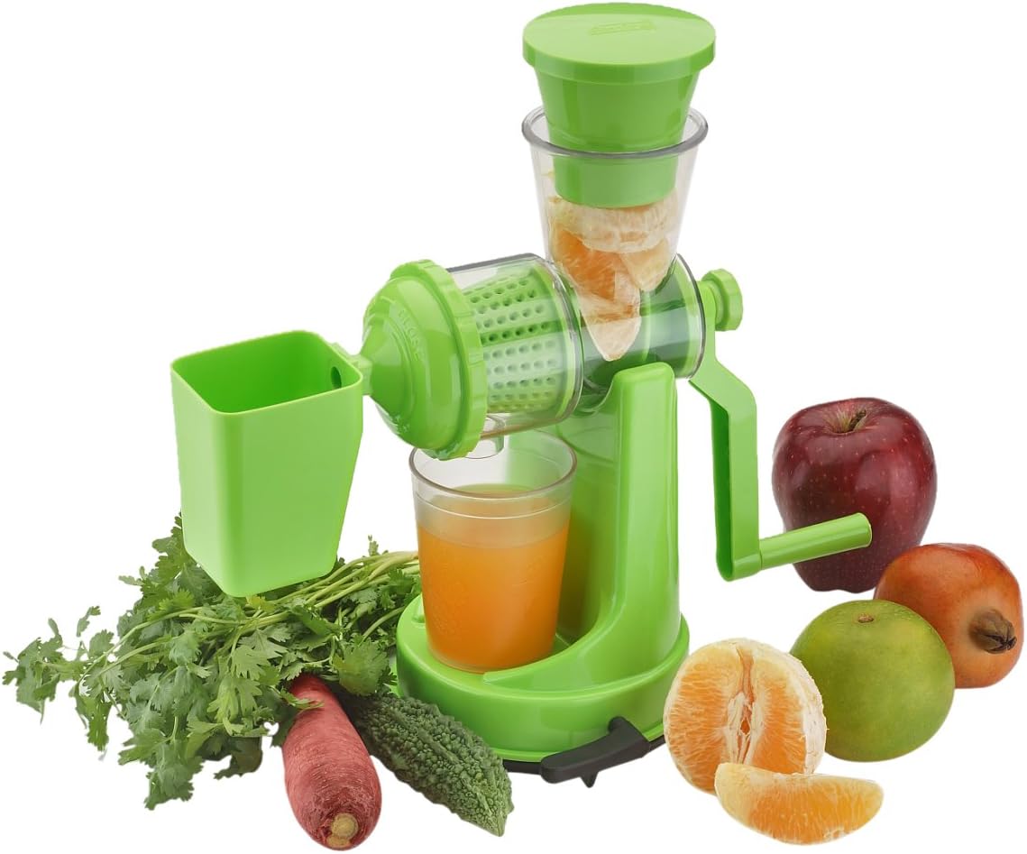Amiraj Plastic Manual Juicer Set, 2-Pieces, Green