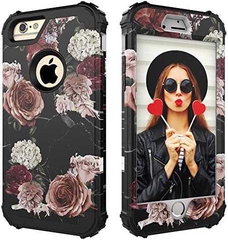 iPhone 6 Plus Case,iPhone 6S Plus Case,Digital Hutty 3 in 1 Shockproof Heavy Duty Full-body Protective Cover for Apple iPhone 6 Plus,iPhone 6S Plus Flower