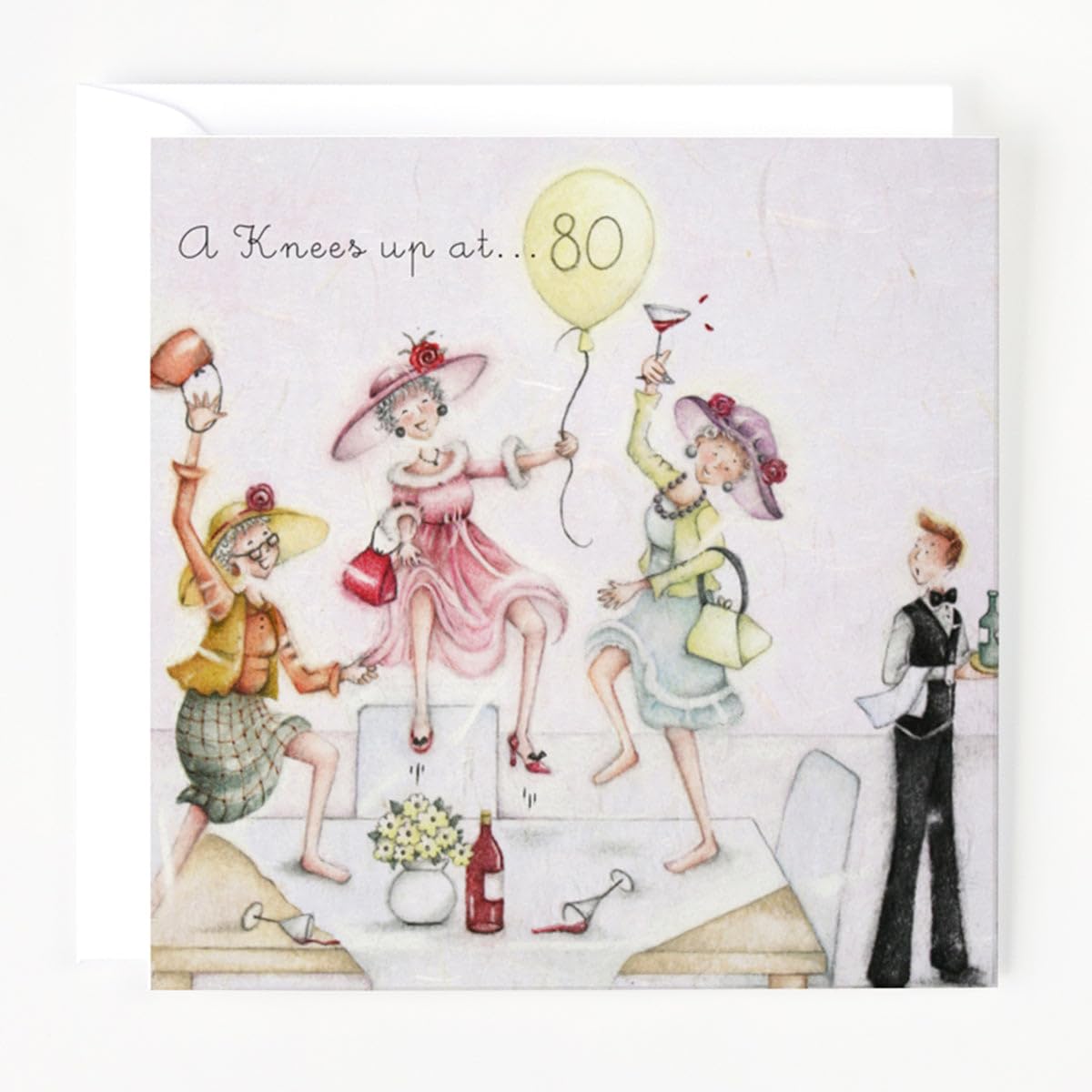 PLESIU 80th Birthday Card A Knees Up at 80" (Ladies Who Love Life)