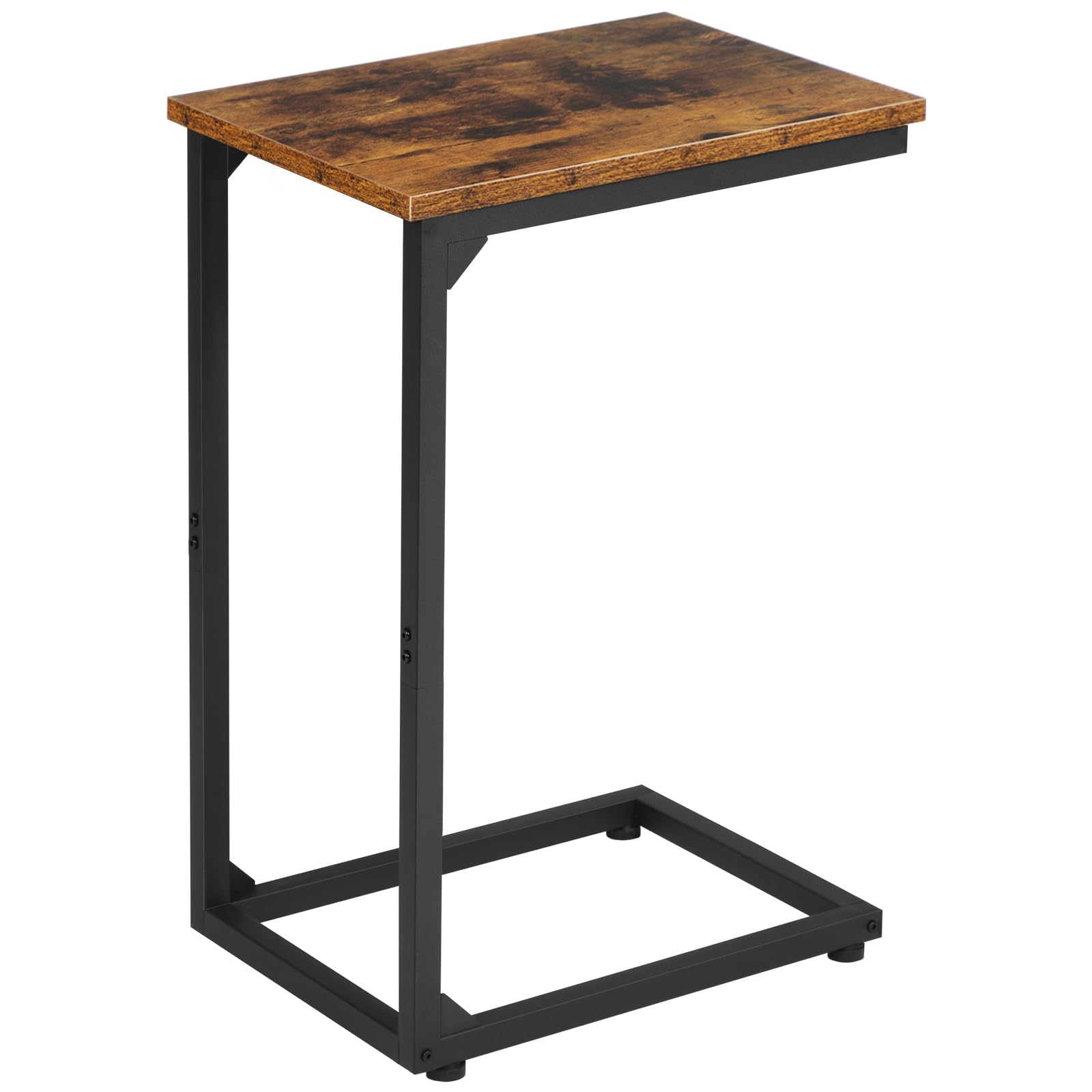 Photo 1 of (used)(missing hardware) AMHANCIBLE C Shaped End Table, Slide Under Couch Table for Sofa, TV Tray Snack Table, Small Side Table for Small Space, Living Room, Brown HET02CBR1