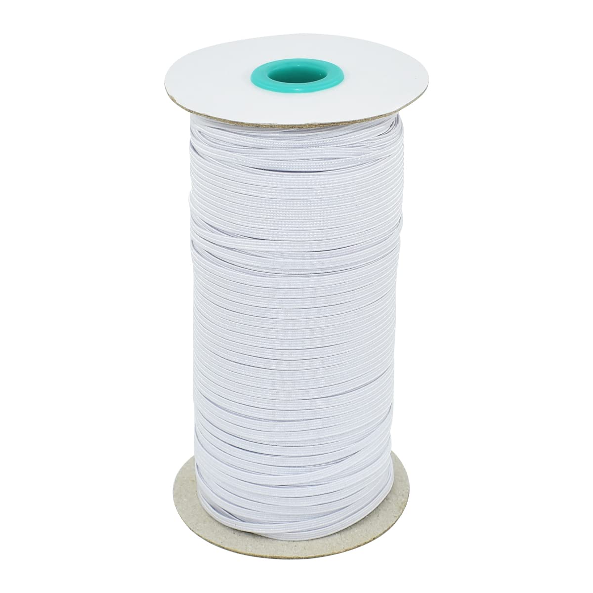 Photo 1 of 1/8" 3mm White Braided Elastic Cord Flat Elastic Band Elastic Rope Bungee Stretch Knit Elastic Spool for Sewing and Crafting, 170 yard/155m