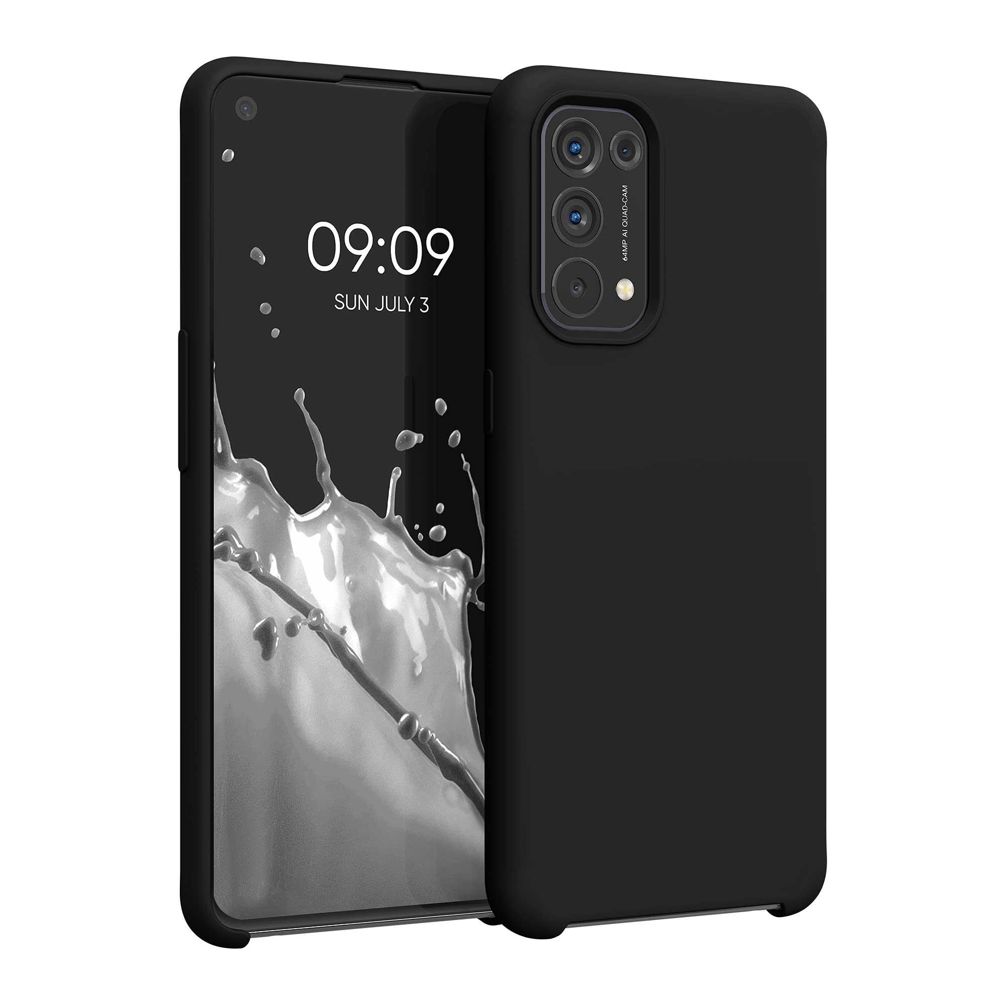 kwmobile Case for Oppo Find X3 Lite Case - Soft Cover - Shockproof Silicone - Wireless Charging Black — image 1