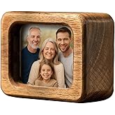 Mini Picture Frame 2x3 Inch – Small Tabletop & Desk Photo Frame, Solid Walnut Wood with Shatter-Resistant Acrylic Cover, Mini Compatible, Desk Decor & Gift