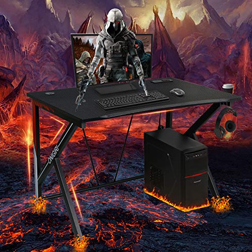 LYNSLIM Gaming Desk Computer Table 45.66" Large ESports Home Computer Desk with MultiFunction