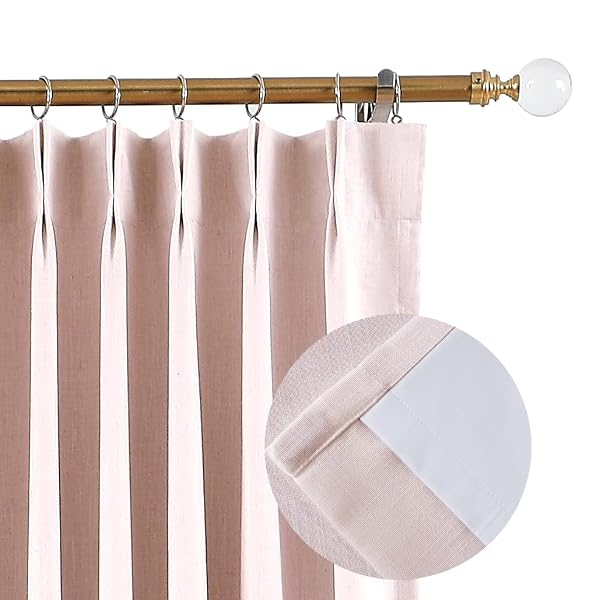102 INCHES SOFT PINK PINCH PLEATED FULL BLACKOUT...