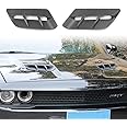 Korlot Engine Hood Air Outlet Vent Moulding Cover Trim For Dodge Challenger 2015-2023 Sxt (Matte Black)