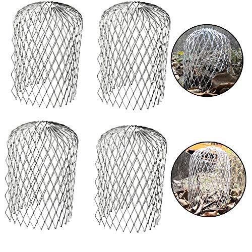 Gutter Guards Expand Aluminum Downspout Protectors for Stopping Blockage Leaves Debris (4 Packs, 3 Inch)