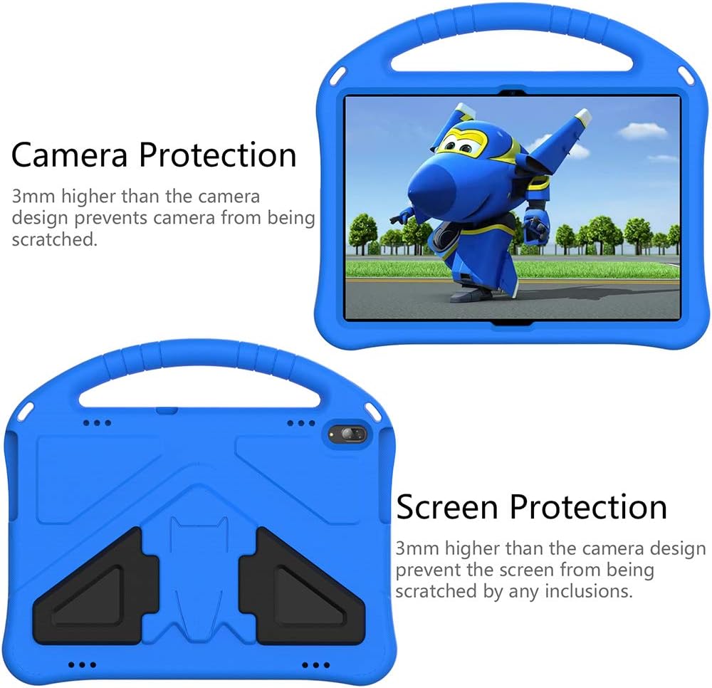 Tading Kids Case for Lenovo Tab M10/P10, Children Friendly EVA Foam Protective Stand Handle Cover Case for Lenovo Tab M10(TB-X605L/X605F) /M10 HD(TB-X505L/X505F) /P10(TB-X705F/X705L) - Blue - Image 4