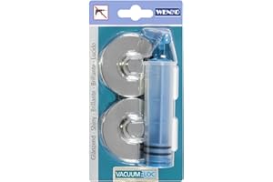 Wenko Vacuum-Loc Base for Premium & Classic-Fixing Without Drilling, 6 x 6 x 2.8 cm, Silver Shiny