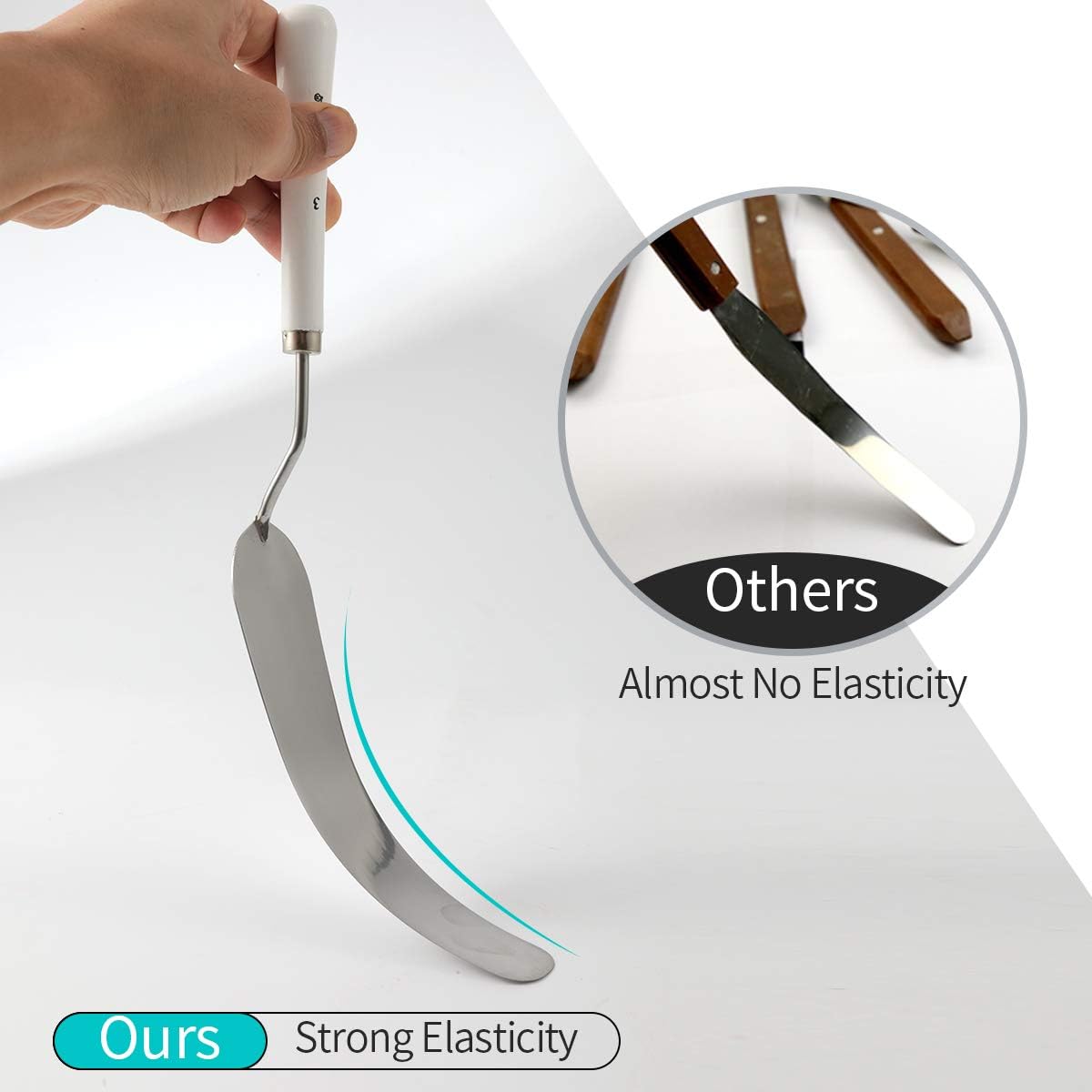 Gazeer Stainless Steel Artists Painting Knife - Palette Knives - Spatula Palette Knife Painting Mixing Scraper, Thin and Flexible Art Tools for Oil Painting, Acrylic Mixing, Etc.