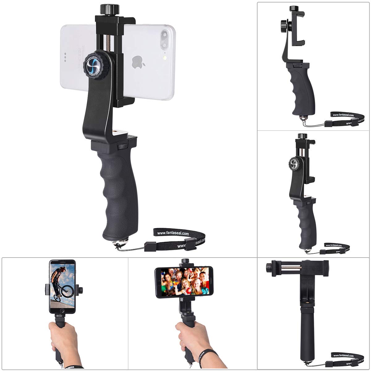 Smartphone Video Recording Stabilizer Kit Phone Hand Grip Holder Rig