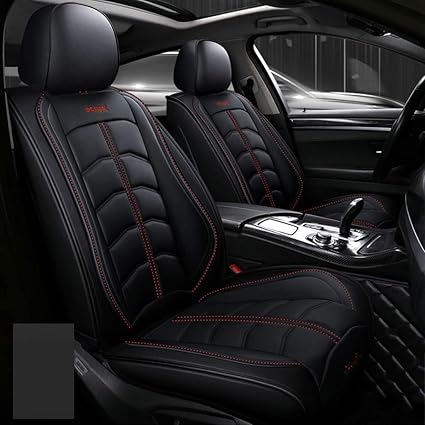 Autositzbezug, Vorne Hinten 5 Seat Full Set Universal Leder Four Seasons Pad Kompatibel Airbag Seat Protectors Wasserdicht. (