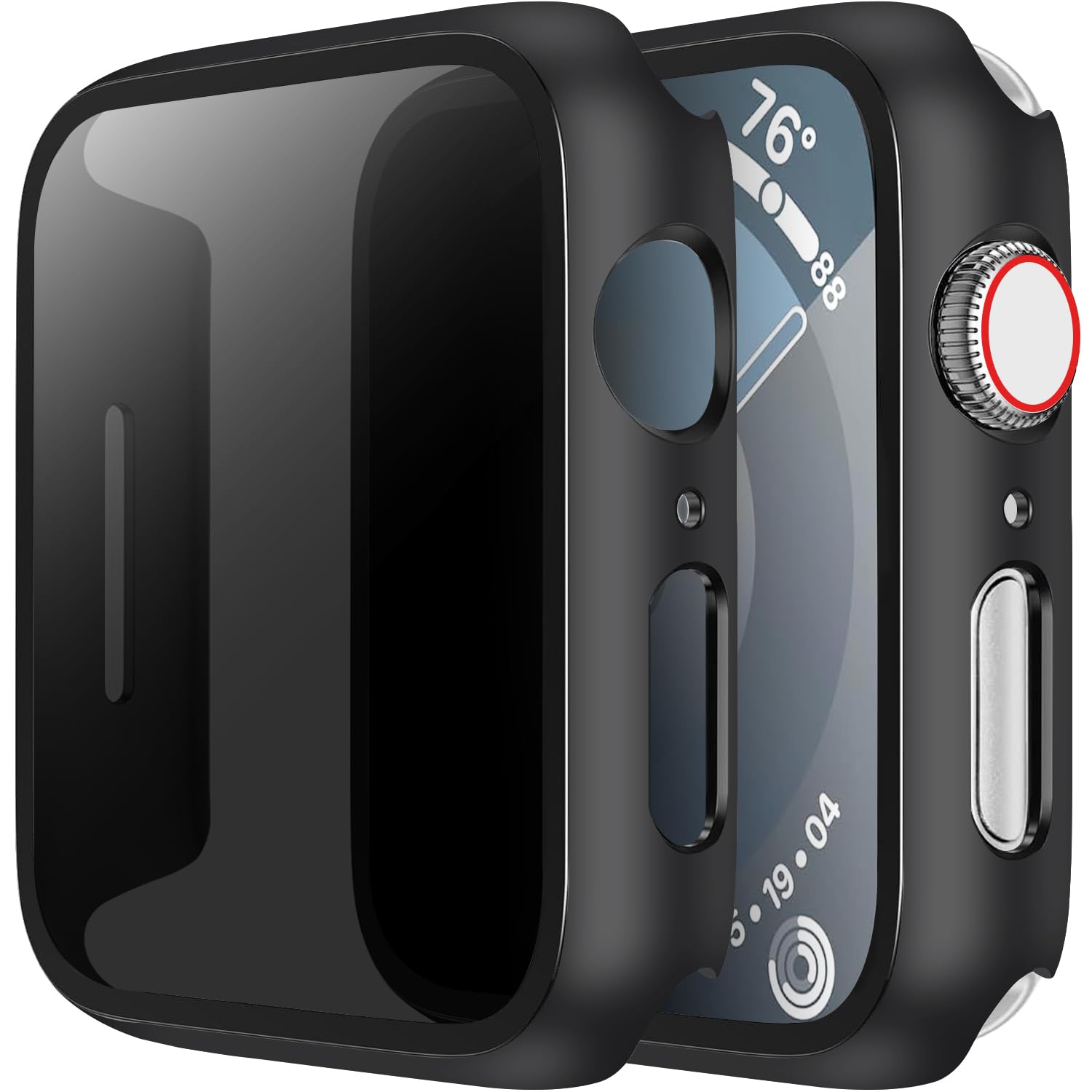 LINTEKER for Apple Watch Series 9/8/7 Privacy Screen Protector Case 41mm, [Anti-Peeping] Ultra-Thin Protective Bumper Cover for Apple Watch Series 9/8/7 41mm, 2 Pack, Black