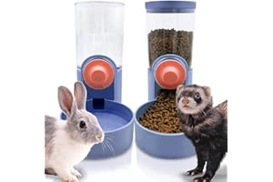 OctPet Hanging Automatic Food Water Dispenser, Water Food Bowl for Cage Pet, Gravity Auto Feeder Waterer Set for Samll Dog Cat Small Animals Rabbit Chinchilla Guinea Pig Hedgehog Ferret (Purple)