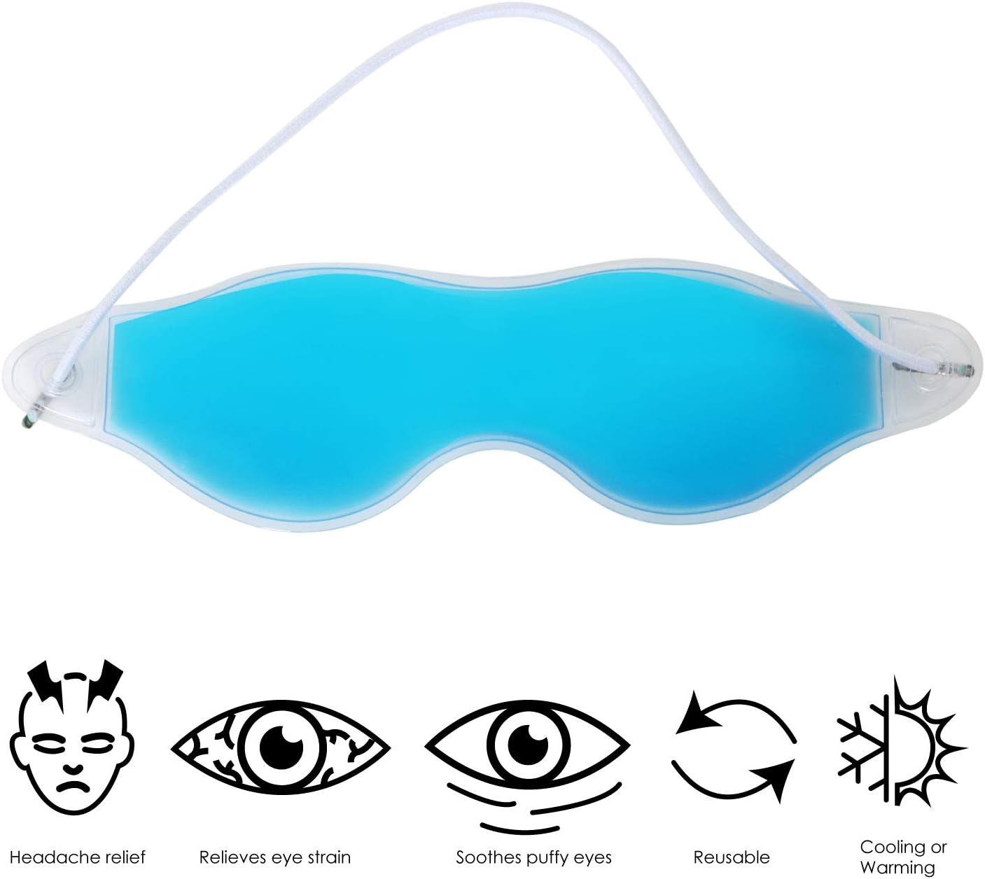 TRIXES Cooling Eye Mask for Puffy Eyes Reusable Hot Cold Therapy Gel Eye Mask for Migraine Headache Relief Dark Circles - Image 5