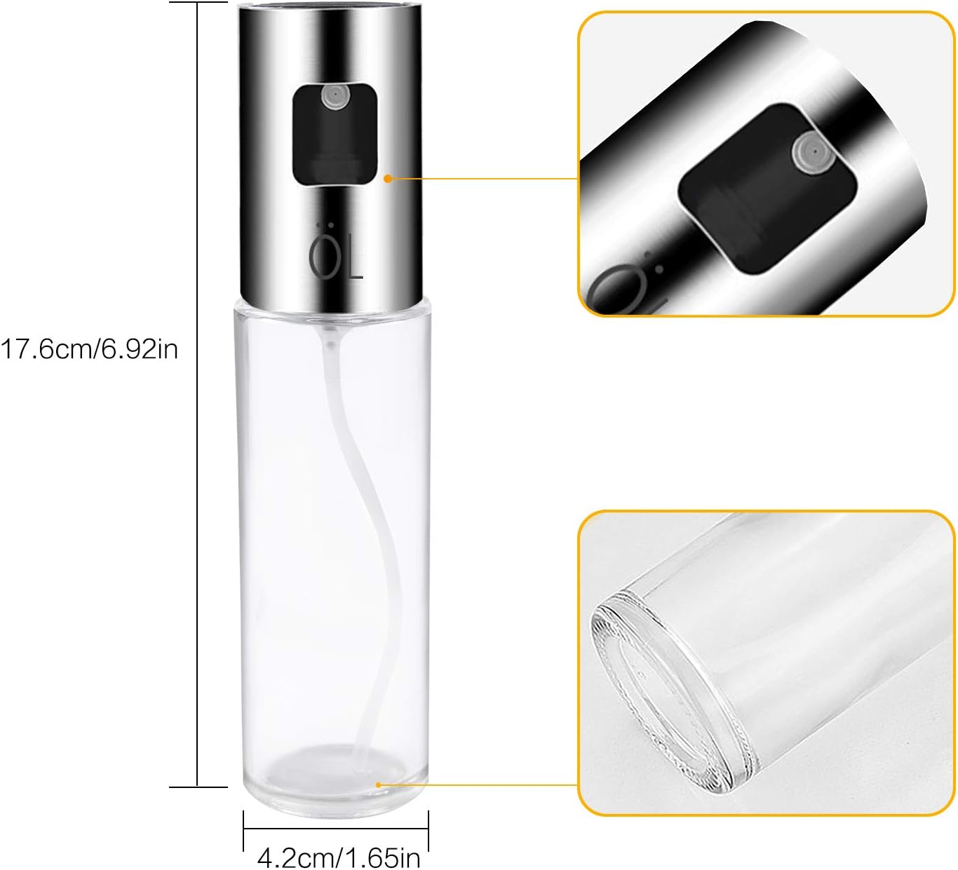 Besmon Olive Oil Sprayer Food-grade Glass Bottle dispenser for Cooking, BBQ, Salad, Kitchen Baking, Roasting, Frying (1 PCS): Kitchen & Dining