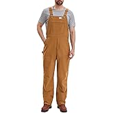 HISEA Flex Canvas Overalls for Men, Bib Work Double Knee Stretch Overall, Relaxed Fit Lightweight Workwear with Pockets