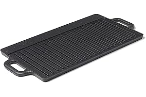 Starfrit The Rock Non-Stick Cast Iron Reversible Grill/Griddle - Durable Cast Iron - Oven Safe - PFOA Free - Easy to Clean - 