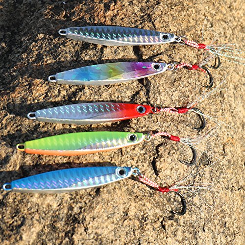image for YONGZHI Fishing Lures Metal VIB Hard Spinner Blade Baits with Feathers