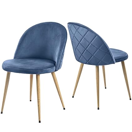 Modern Luxe ® Esszimmerstuhl Wohnzimmerstuhl SAMT Stoff Polsterstuhl Loungesessel Weicher Sitz und Rücken, mit Holzernen Meta