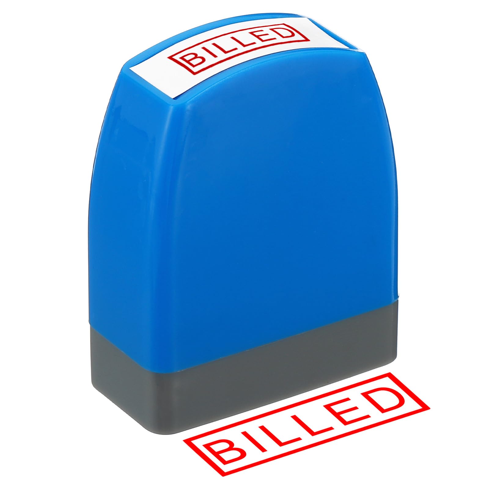 PATIKIL Billed Stamp Self Inking, Red Ink Office Stamps Pre Inked Message Stamp Refillable Business Stamp Style 1, Blue — image 1