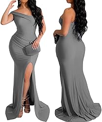 Sexy One Shoulder Sleeveless Maxi Dresses for Women