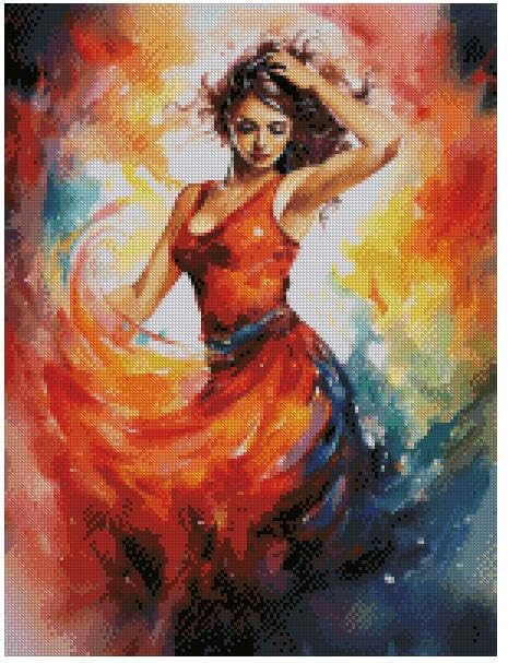 A Salsa Dancer Counted Cross Stitch,14 Count 100% Cotton,2150x200 Stitch, 26x 36cm,Cotton Counted People Cross Stitch Kits
