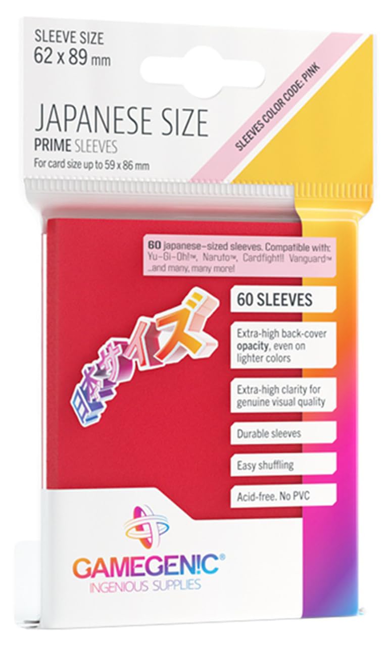 Gamegenic Prime Japanese Sized Sleeves Red - Multi-Language (Includes Spanish)