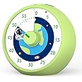 Visual Timer for Kids, 60-Minute Countdown Timer for Classroom, Desk Timer Kid Time Management Tools with Silent Operation, Pomodoro Timer Astronaut Space Pattern Green