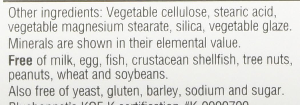 BlueBonnet Albion High Potency Chelated Multiminerals Caplets with Iron, 60 Count: Health & Personal Care