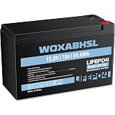 WOXABHSL 12V LiFePO4 Battery - 2000+ Cycles, Direct Replacement for 6FM7 SLA, Built-in BMS, Lightweight for Solar Systems, Power Wheels, Ride-on Toys, Fish Finder &amp; Home Alarms 12V7Ah*1
