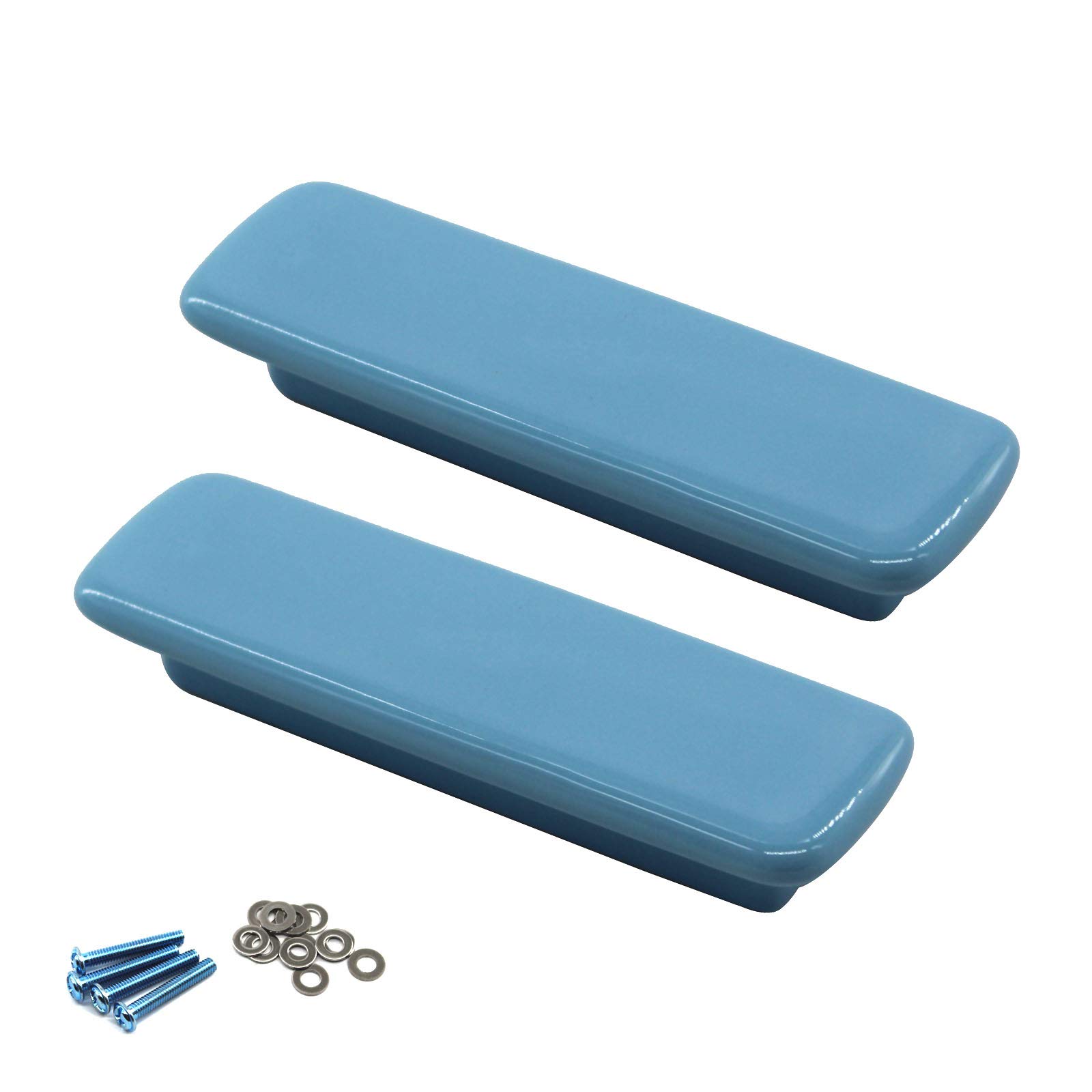 Zerniple Blue Ceramic Handle Pull Door knobs Cabinet Handles for Children's Room (2 Pieces)