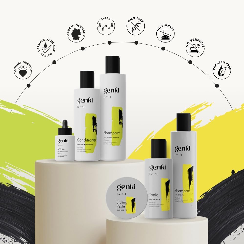Genki Haircare Hair Growth Styling Paste für Männer und Frauen mit 5-ALA 100 ml Pflege und Styling Stärkt nachweislich das Haarwachstum Mittlerer Halt Haarwachs Haarstyling-Paste 9