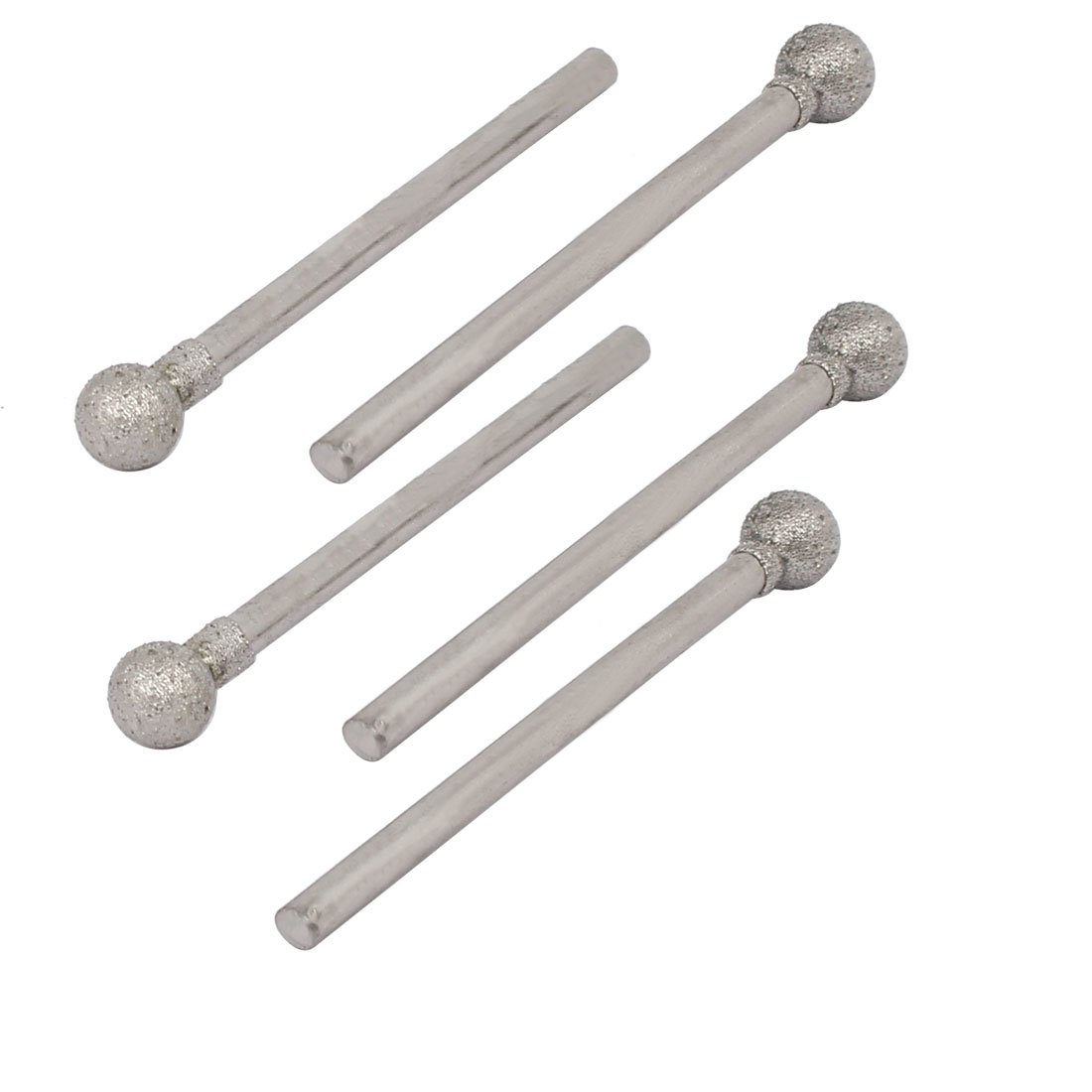 sourcingmap 2.35mm Shank 5mm Dia Diamond Head Ball Shaped Grinding Mounted Point Bit 5pcs