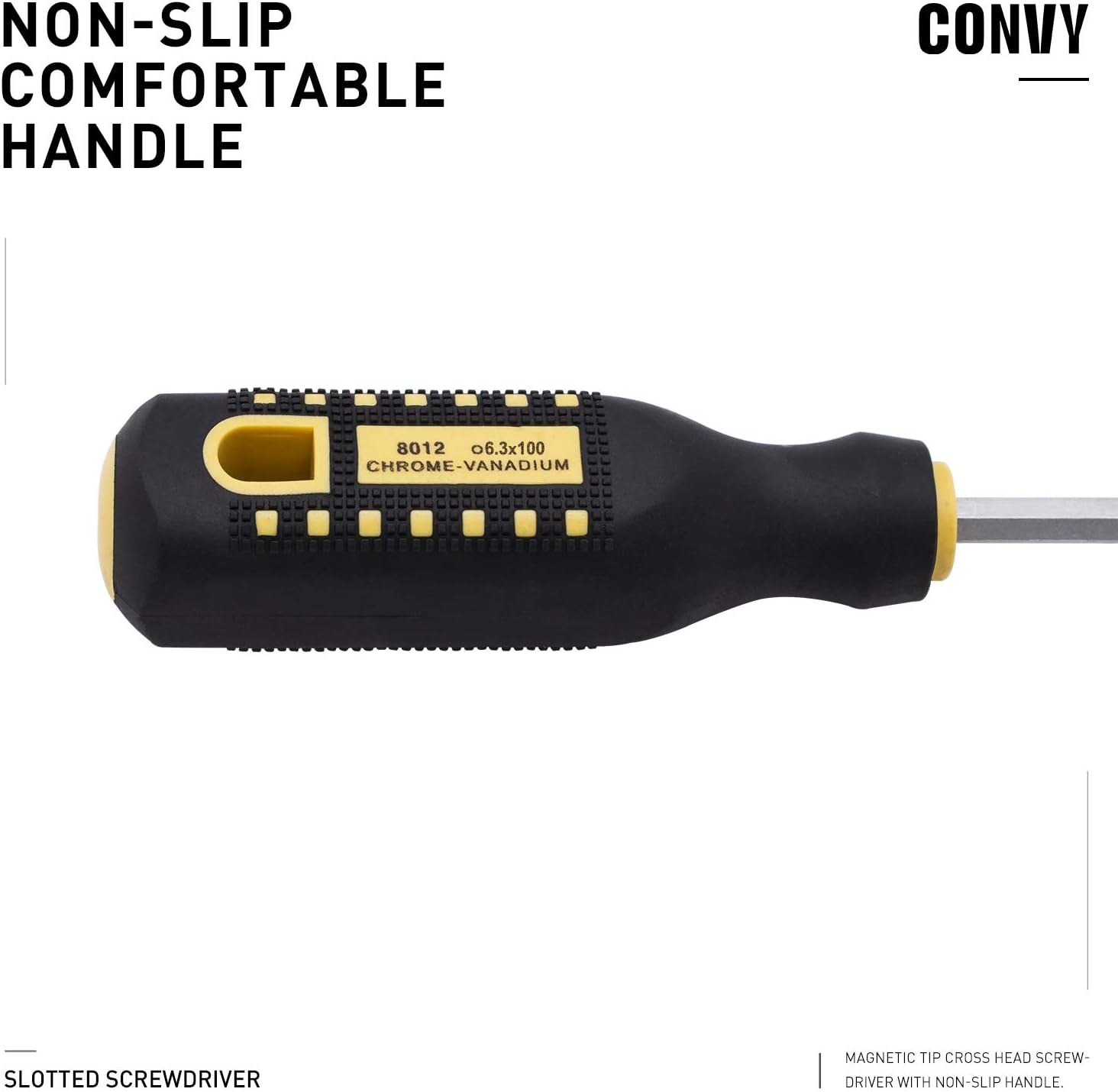 Convy GJ-0123 Phillips Screwdriver Cross Head Screwdriver with Non-Slip Rubber Handle, PH 6100 - - 