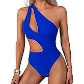 EHSUYAB Sexy Womens One Piece Swimsuit, Cut Out One Shoulder Tummy Control Bathing Suit, Cheeky Monokini Vacation Pool Party
