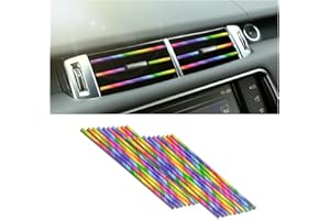 8SANLIONE Car Air Conditioner Decoration Strip for Vent Outlet, 20 Pieces Universal Waterproof Bendable Air Vent Outlet Trim Decoration, Suitable for Most Air Vent Outlet, Car Accessories (Multicolor)